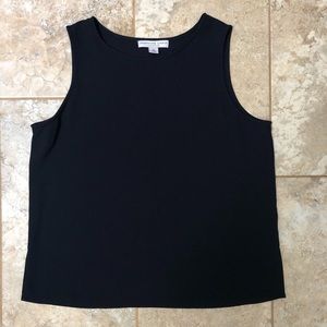 Josephine Chaus Navy Split Hem Sleeveless Top